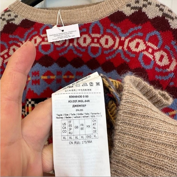 Weekend Max Mara fair isle Label-replaced with  Intrend Sweater Size:XL US 10/12 - Picture 8 of 12